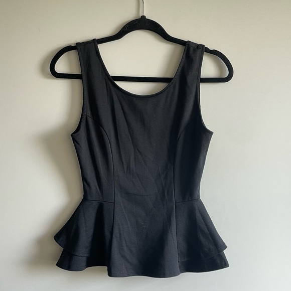 Black Peplum Shirt - Picture 1 of 4